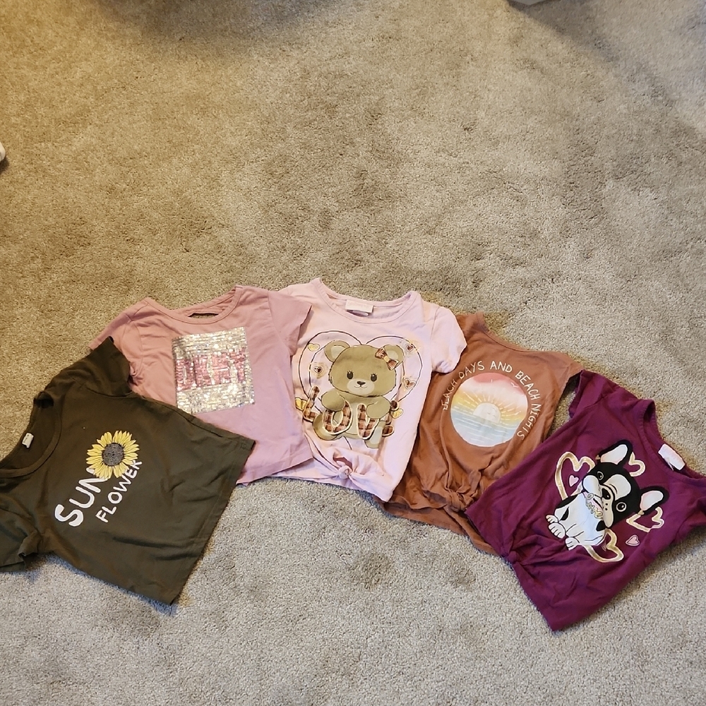 Set of Graphic T-Shirts in Various Colors